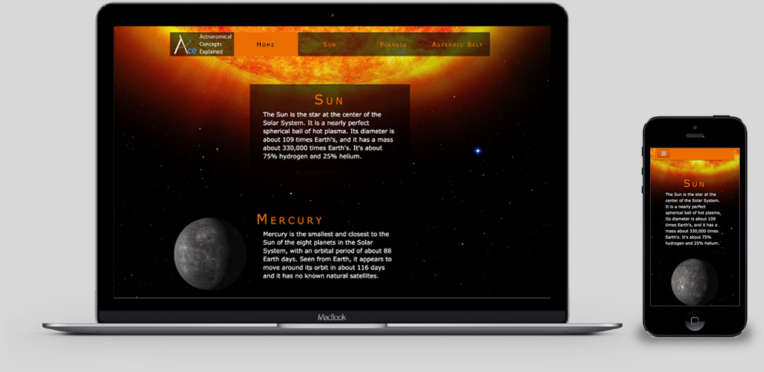 Solar System Responsive/Animated Site